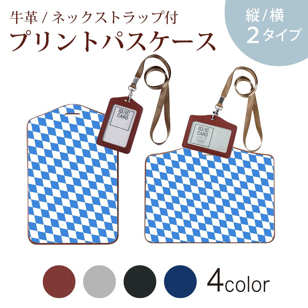 パスケース 定期入れ IC IDカード入れ グレー ブラック ブラウン ネックストラップ付 社員証入れ 通学 通勤 passcase 005087 青　白　模様