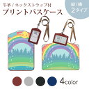 パスケース 定期入れ IC IDカード入れ グレー ブラック ブラウン ネックストラップ付 社員証入れ 通学 通勤 passcase 005400 虹 雨 イラスト(4)