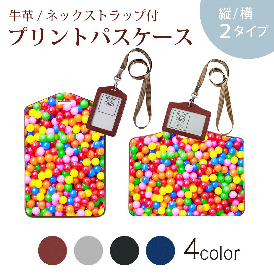 パスケース 定期入れ IC IDカード入れ グレー ブラック ブラウン ネックストラップ付 社員証入れ 通学 通勤 passcase 005428 写真　ビーズ　カラフル