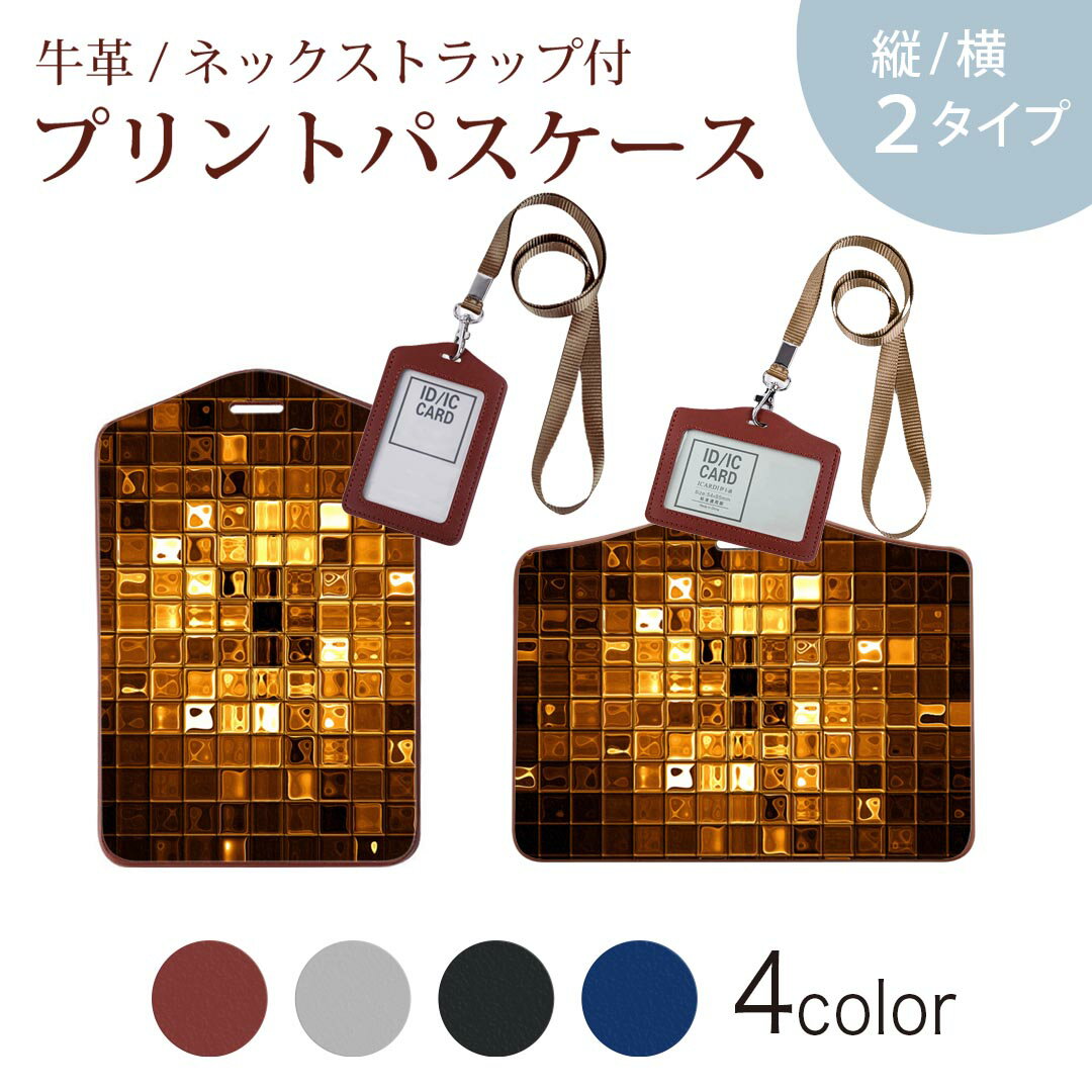 パスケース 定期入れ IC IDカード入れ グレー ブラック ブラウン ネックストラップ付 社員証入れ 通学 通勤 passcase 005510 模様 ガラス