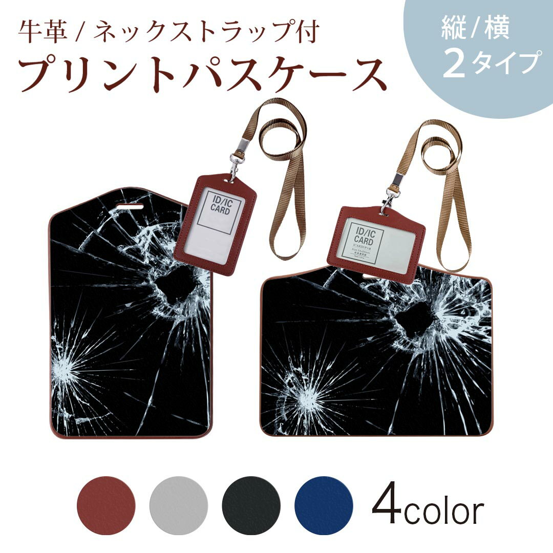 パスケース 定期入れ IC IDカード入れ グレー ブラック ブラウン ネックストラップ付 社員証入れ 通学 通勤 passcase 005889 ひび割れ　ヒビ　ガラス