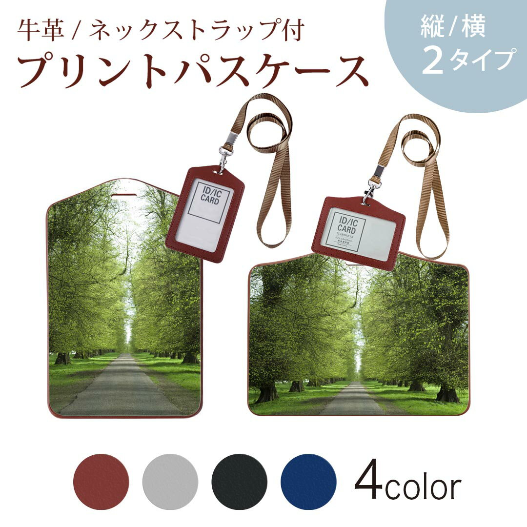定期车票夹, 票夹 - パスケース 定期入れ IC IDカード入れ グレー ブラック ブラウン ネックストラップ付 社員証入れ 通学 通勤 passcase 005918 写真　夏　並木道
