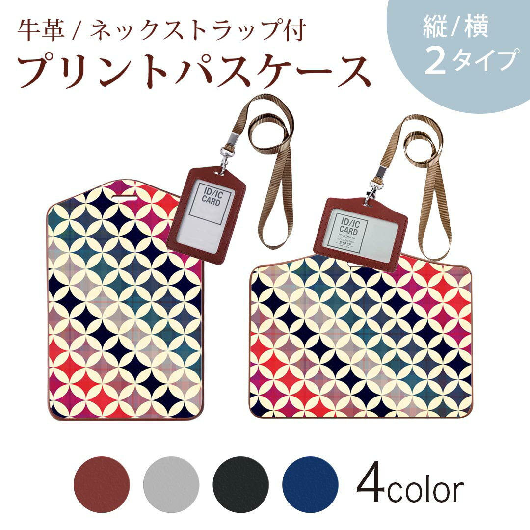 パスケース 定期入れ IC IDカード入れ グレー ブラック ブラウン ネックストラップ付 社員証入れ 通学 通勤 passcase 006219 カラフル　模様