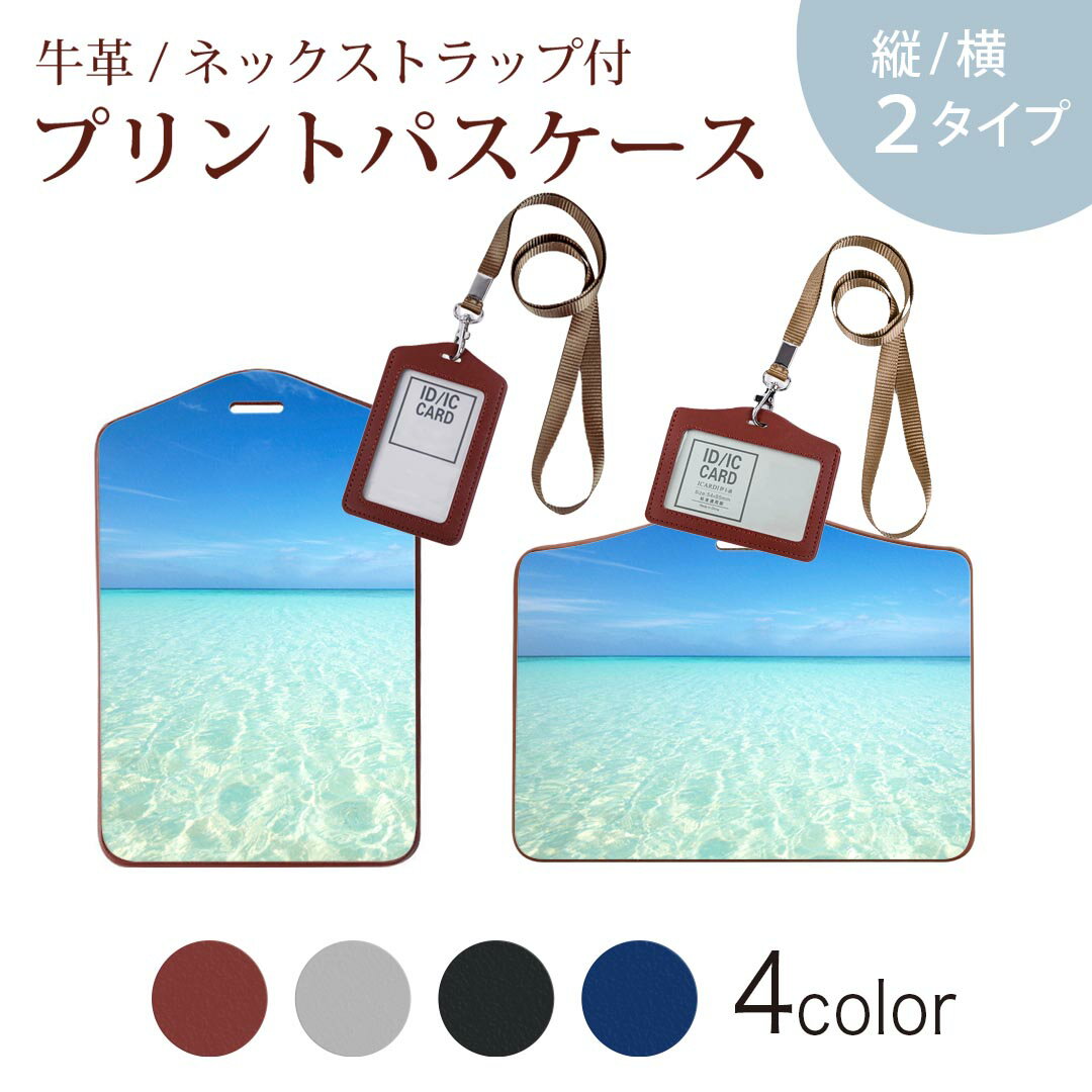 パスケース 定期入れ IC IDカード入れ グレー ブラック ブラウン ネックストラップ付 社員証入れ 通学 通勤 passcase 006724 写真　海　空