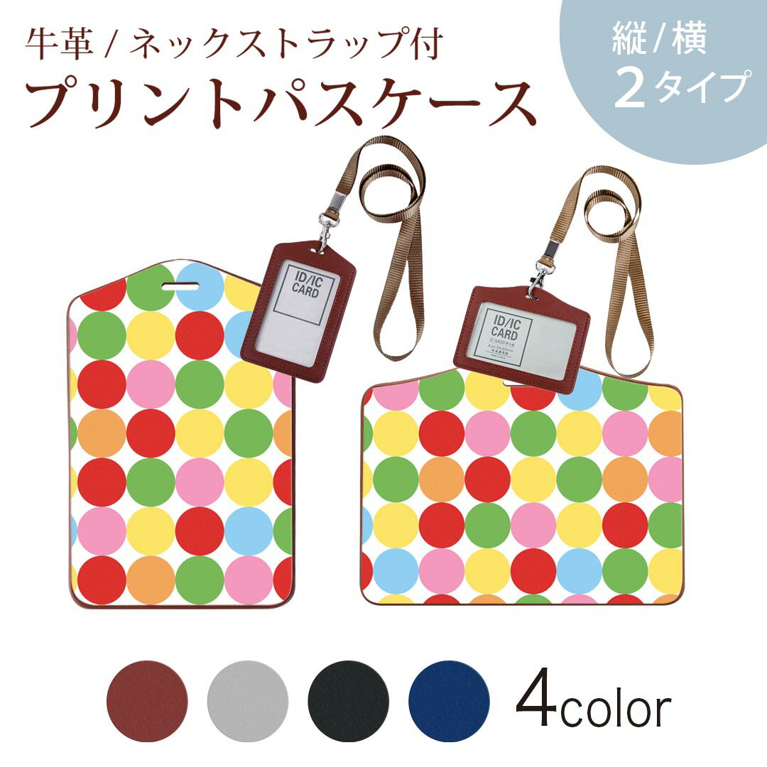 パスケース 定期入れ IC IDカード入れ グレー ブラック ブラウン ネックストラップ付 社員証入れ 通学 通勤 passcase 007107 カラフル　模様