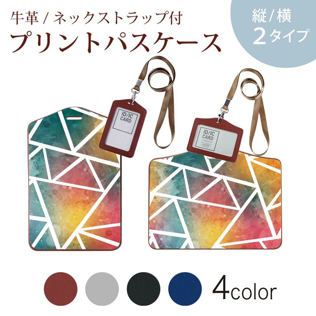 パスケース 定期入れ IC IDカード入れ グレー ブラック ブラウン ネックストラップ付 社員証入れ 通学 通勤 passcase 007391 カラフル　レインボー　模様(4)