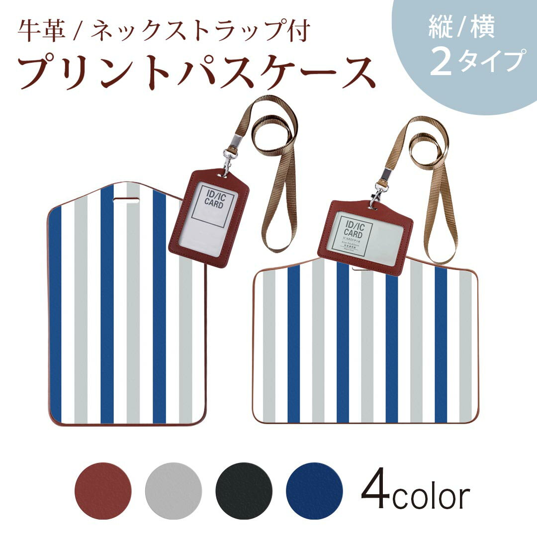パスケース 定期入れ IC IDカード入れ グレー ブラック ブラウン ネックストラップ付 社員証入れ 通学 通勤 passcase 009123 シンプル ボーダー カラフル