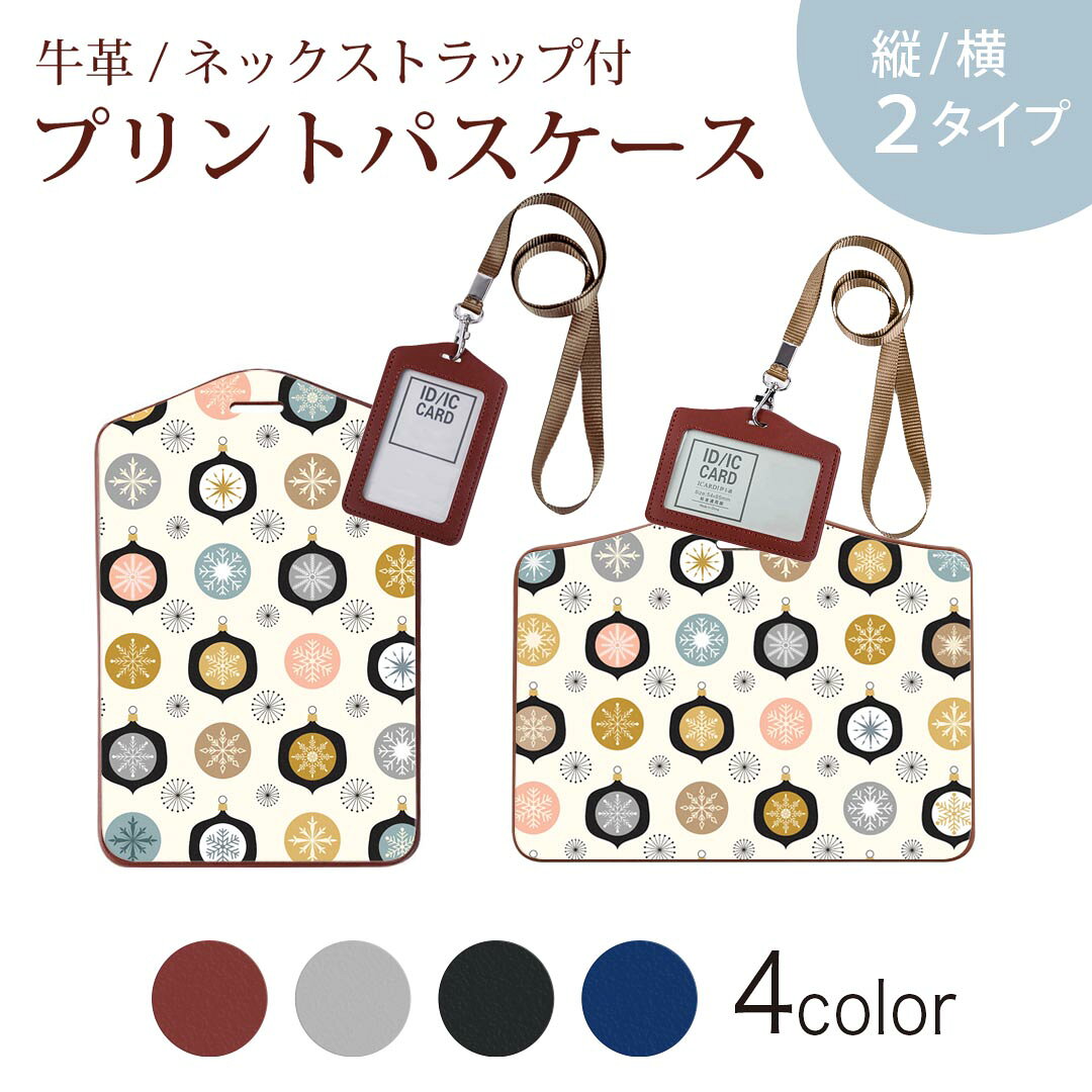 パスケース 定期入れ IC IDカード入れ グレー ブラック ブラウン ネックストラップ付 社員証入れ 通学 通勤 passcase 010895 雪　結晶　カラフル