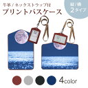 パスケース 定期入れ IC IDカード入れ グレー ブラック ブラウン ネックストラップ付 社員証入れ 通学 通勤 passcase 011787 月 海 夜(4)