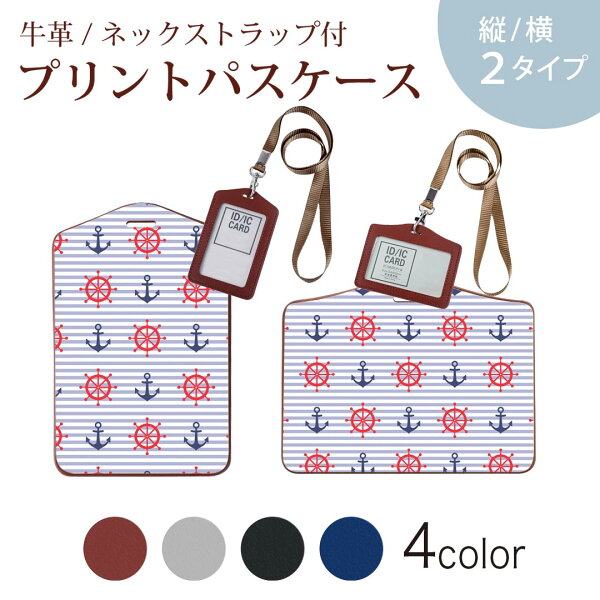 スマコレのパスケース 定期入れ IC IDカード入れ グレー ブラック ブラウン ネックストラップ付 社員証入れ 通学 通勤 passcase 011961 いかり マリン 夏|詳細画像