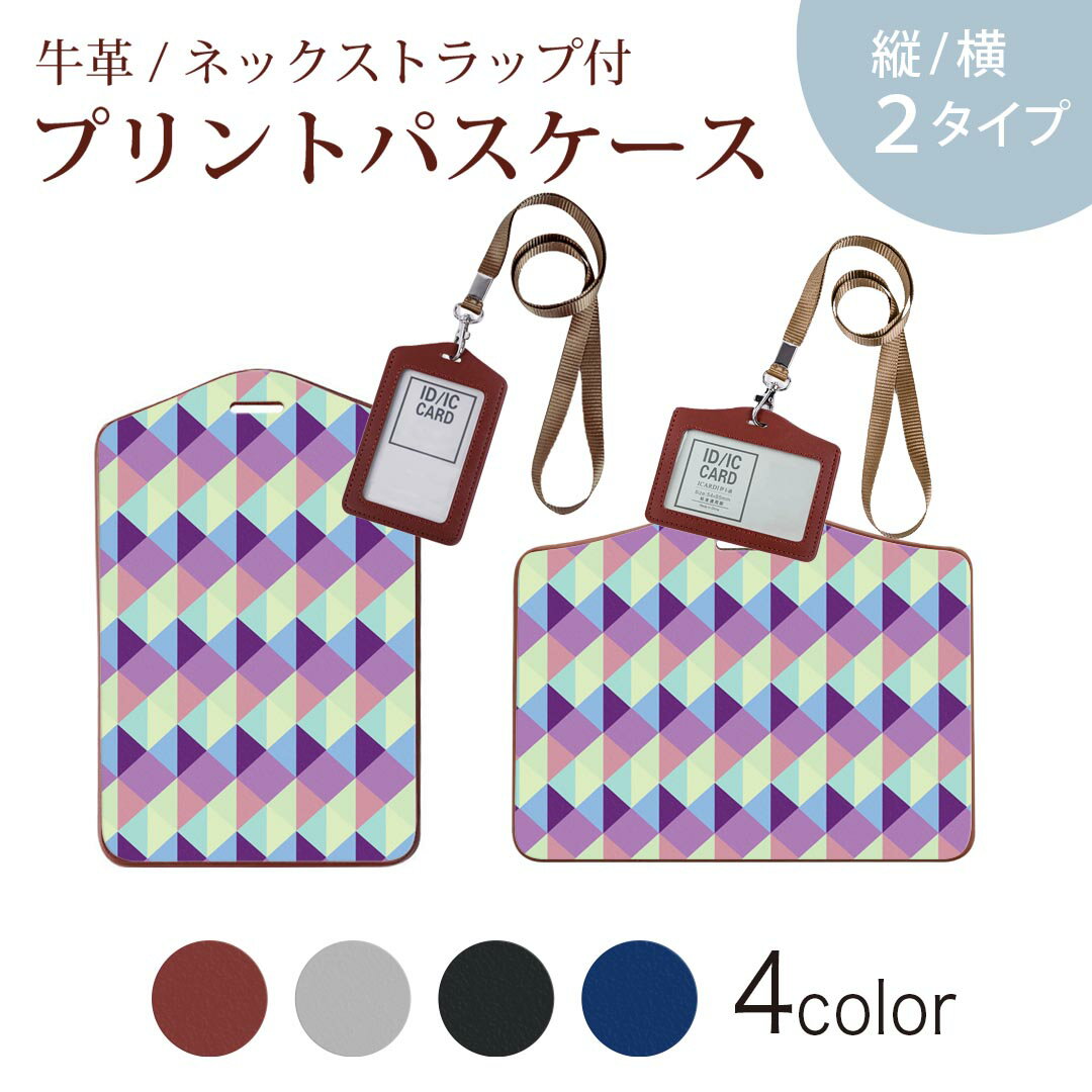 パスケース 定期入れ IC IDカード入れ グレー ブラック ブラウン ネックストラップ付 社員証入れ 通学 通勤 passcase 012681 三角　シンプル　パステル