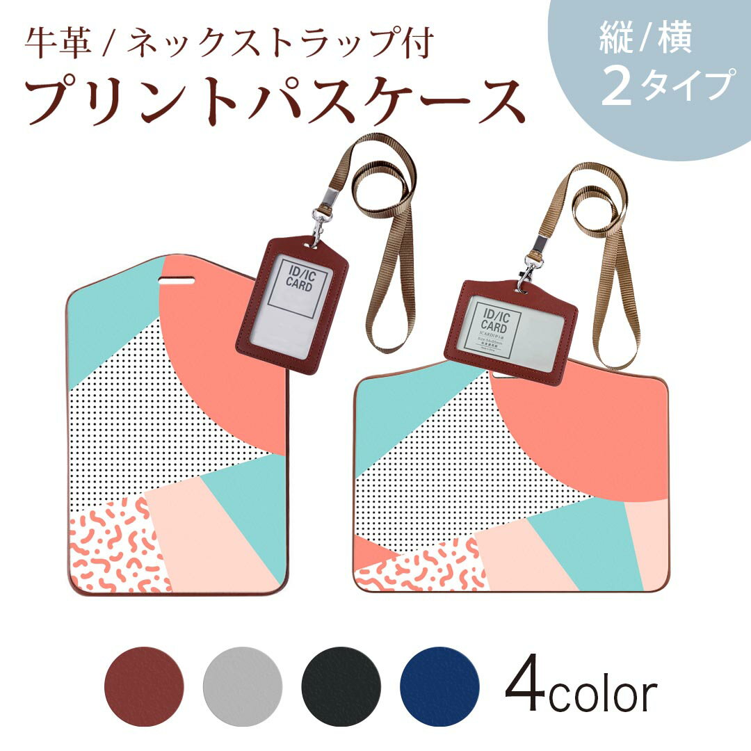 パスケース 定期入れ IC IDカード入れ グレー ブラック ブラウン ネックストラップ付 社員証入れ 通学 通勤 passcase 014259 模様　　カラフル(4)