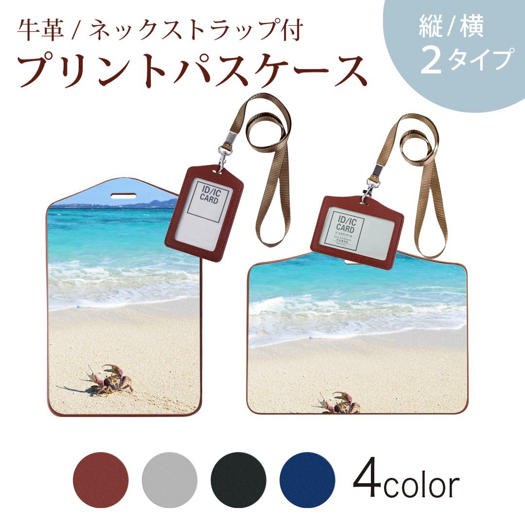 パスケース 定期入れ IC IDカード入れ グレー ブラック ブラウン ネックストラップ付 社員証入れ 通学 通勤 passcase 014963 風景　自然　背景　海　海岸