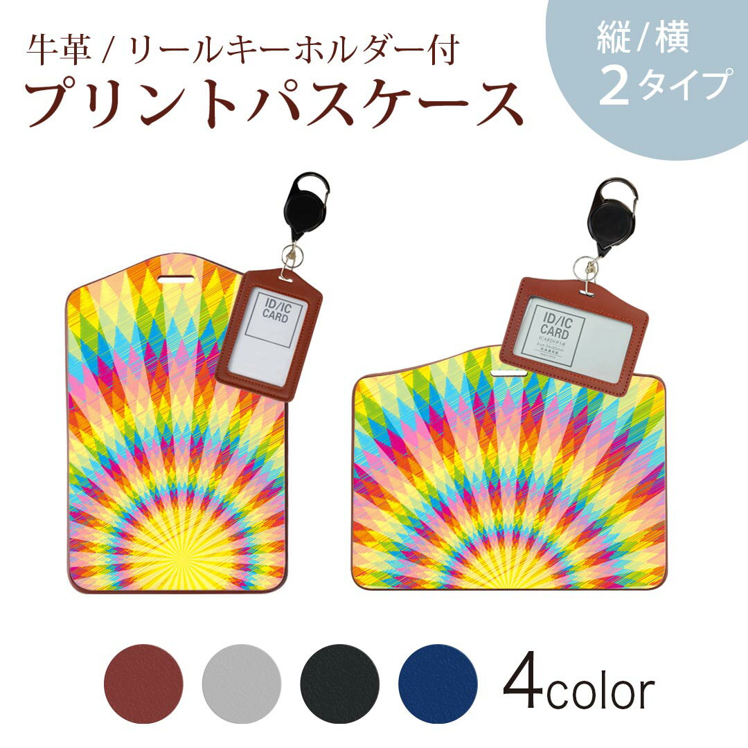 Commuter-Pass Holders, Pass Holders - パスケース リールキーホルダー付 定期入れ IC IDカード入れ グレー ブラック ブラウン ネイビー 紛失防止 70cm伸びる 社員証入れ 通学 通勤 passcase 013897 虹色　レインボー