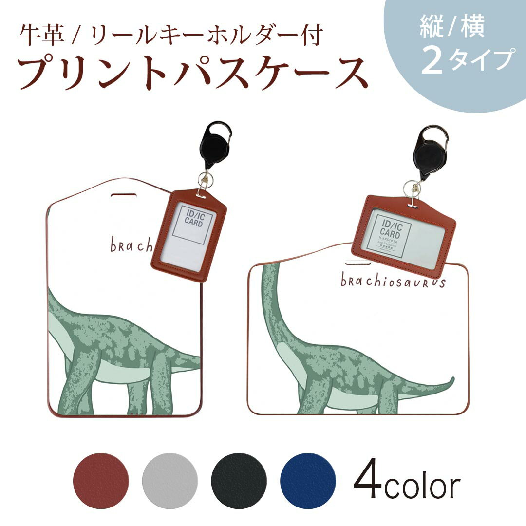 パスケース リールキーホルダー付 定期入れ IC IDカード入れ グレー ブラック ブラウン ネイビー 紛失防止 70cm伸びる 社員証入れ 通学 通勤 passcase 017562 ダイナソー ダイナソー　恐竜　Dinosaur　検索結果 ウェブ検索結果 ブラキオサウルス