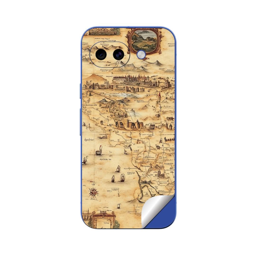 Google Pixel 10/10a/10 Pro/10 Pro XL/10 Pro Fold 対応 スキンシール きせかえ 背面 保護 カバー ステッカー スマホ おしゃれ 貼るだけ 同柄2枚入り igsticker 古地図 航海図 037789