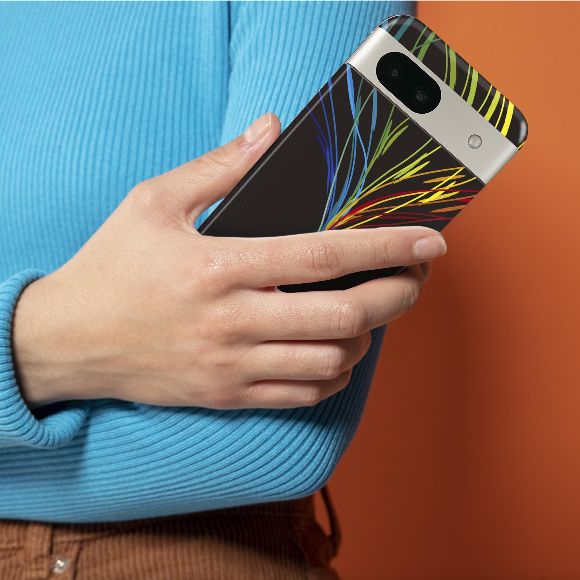 Pixel 8a 用 スキンシール pixel8a 全面スキンシール フル 背面 側面 ステッカー 保護シール 2枚入り 蛍光　カラフル　002262