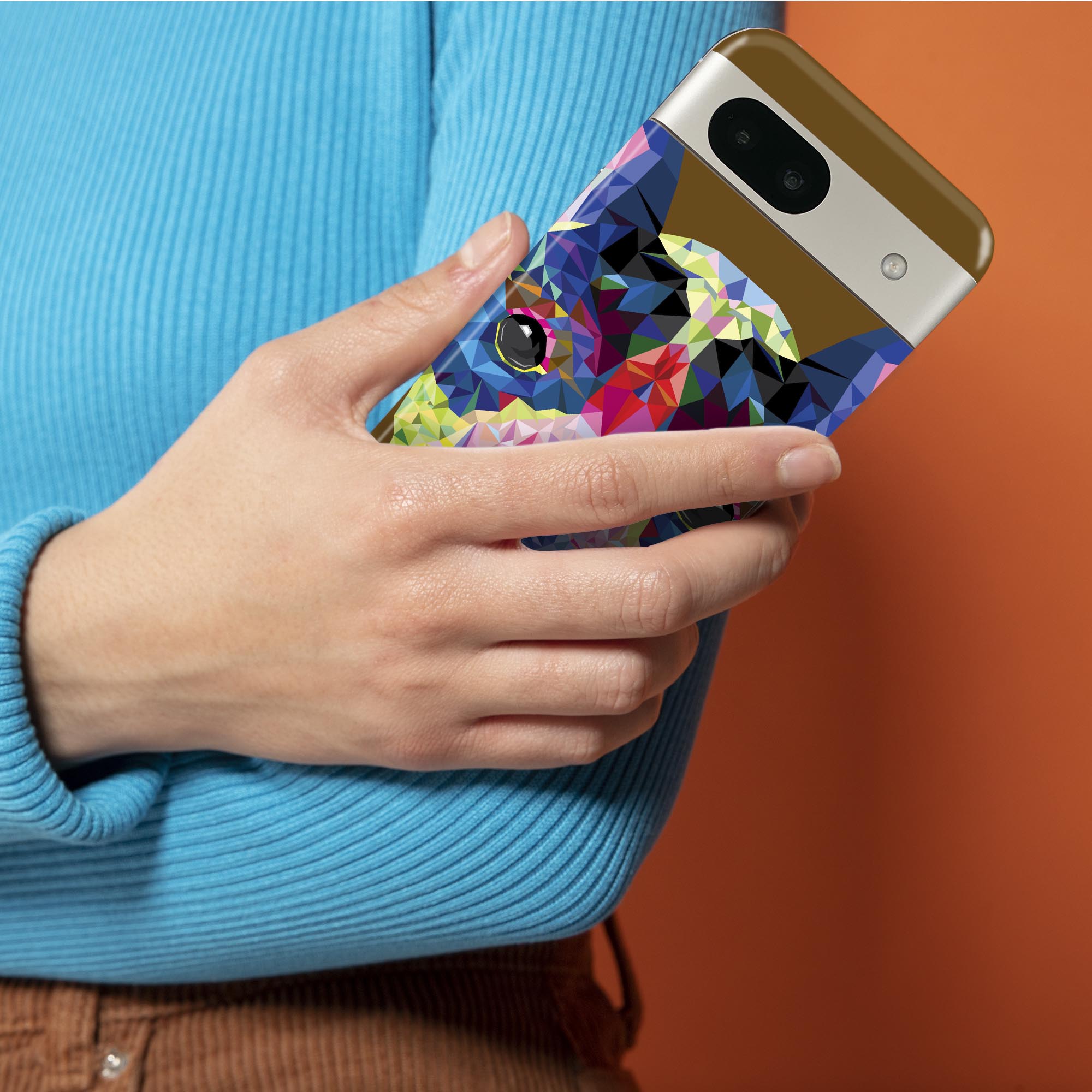 Pixel 8a 用 スキンシール pixel8a 全面スキンシール フル 背面 側面 ステッカー 保護シール 2枚入り 犬　カラフル　茶色　ブラウン　007392 2