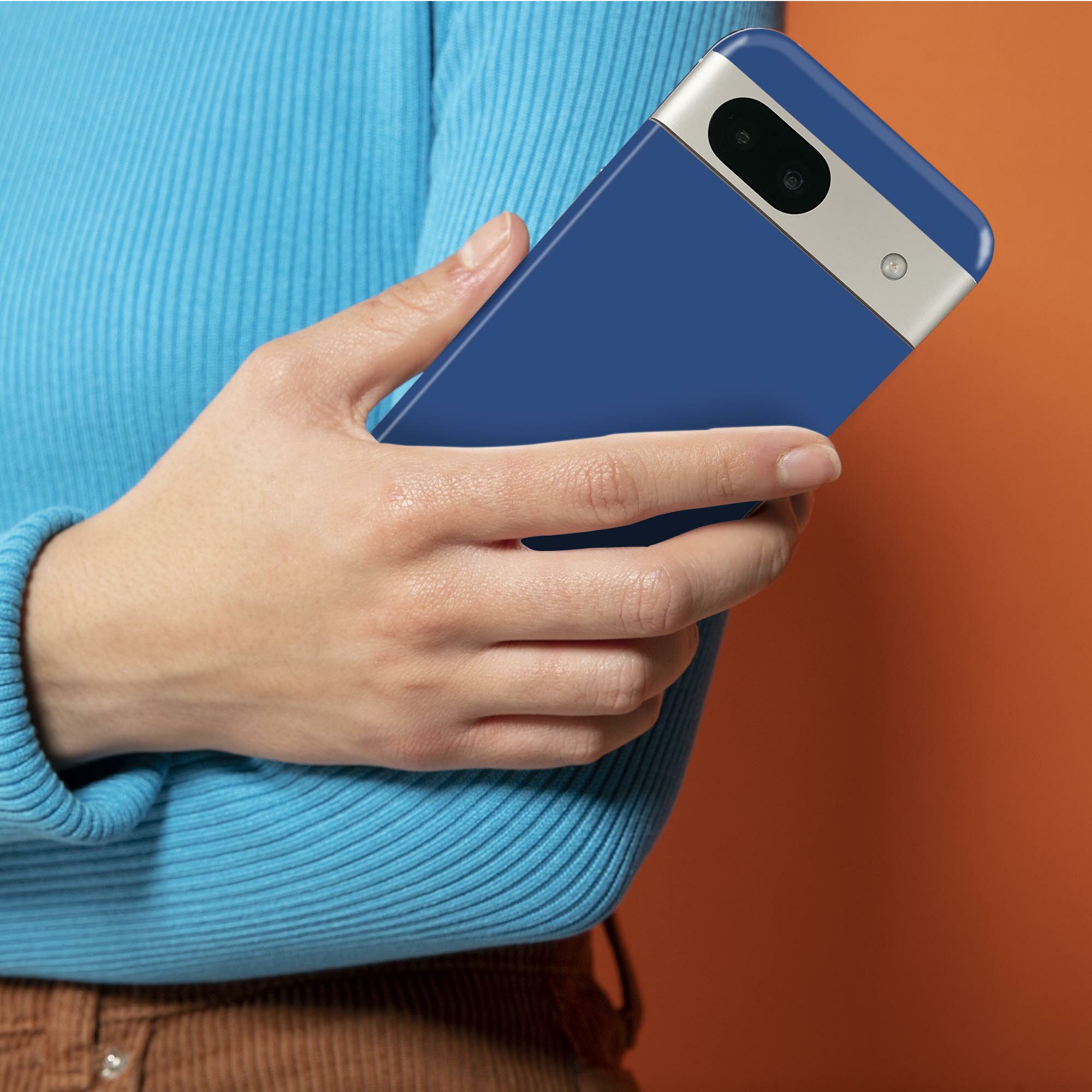 Pixel 8a 用 スキンシール pixel8a 全面スキンシール フル 背面 側面 ステッカー 保護シール 2枚入り シンプル　無地　青　008980 2