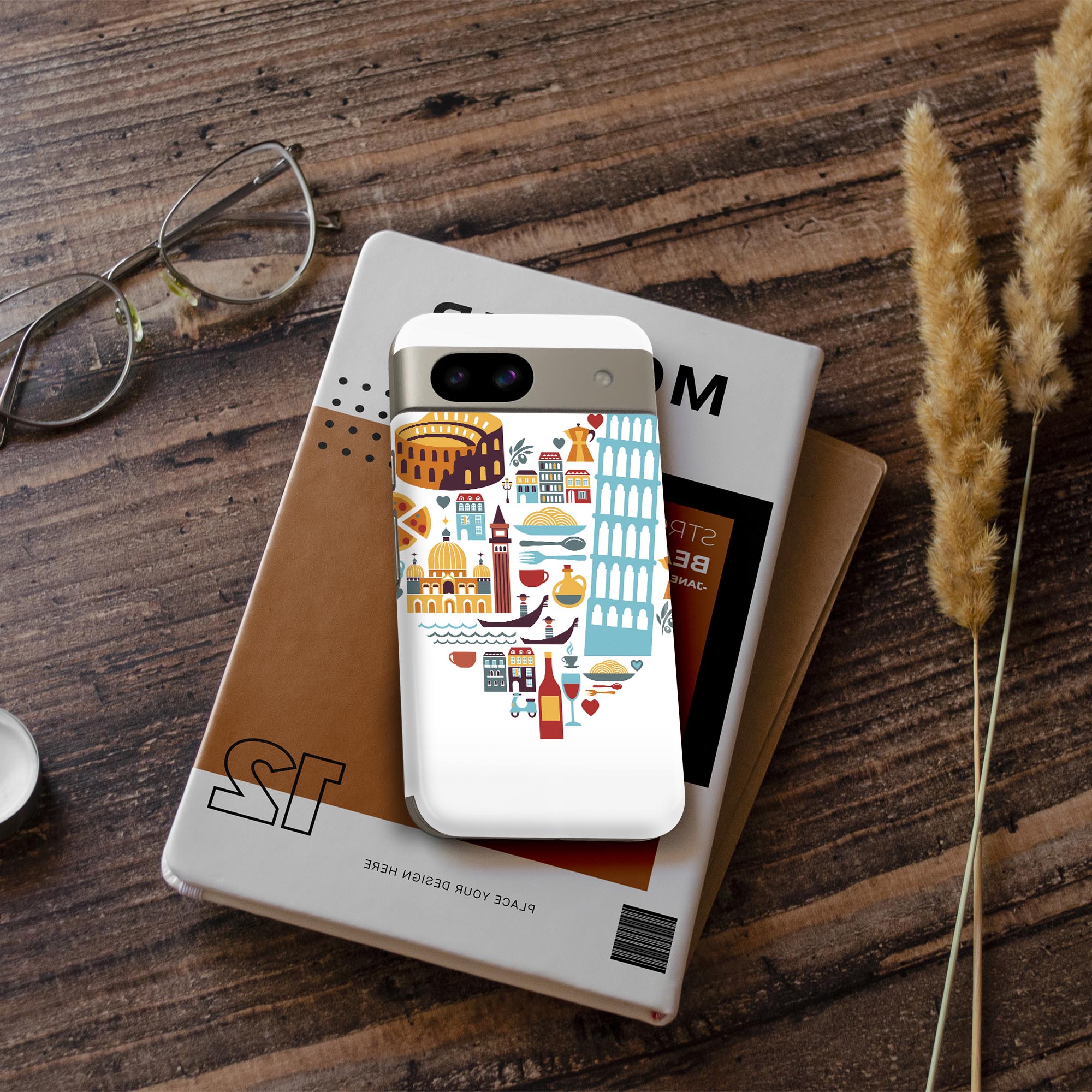 Pixel 8a 用 スキンシール pixel8a 全面スキンシール フル 背面 側面 ステッカー 保護シール 2枚入り ハート　街　イタリア　001187 3