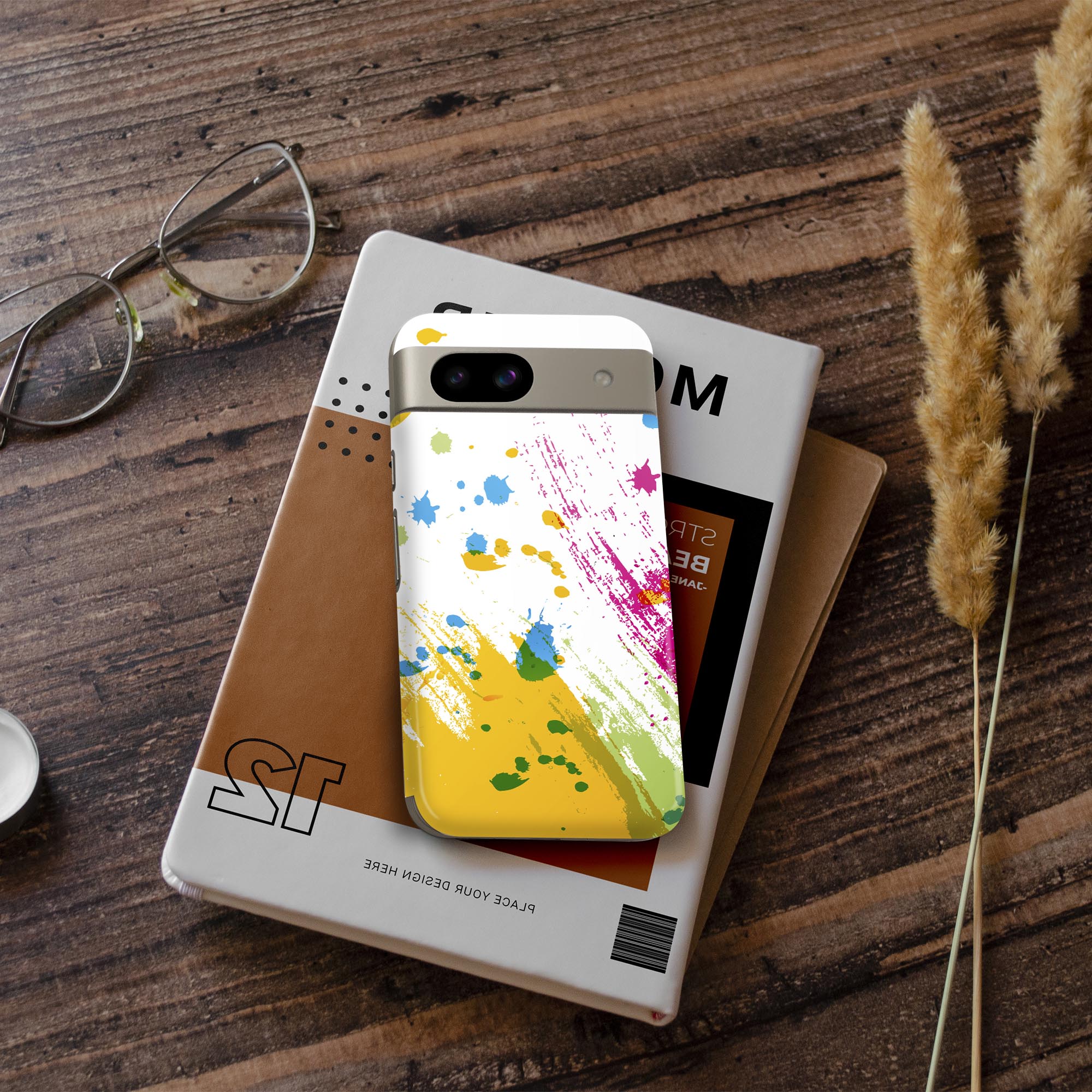 Pixel 8a 用 スキンシール pixel8a 全面スキンシール フル 背面 側面 ステッカー 保護シール 2枚入り ペイント　カラフル　　001604