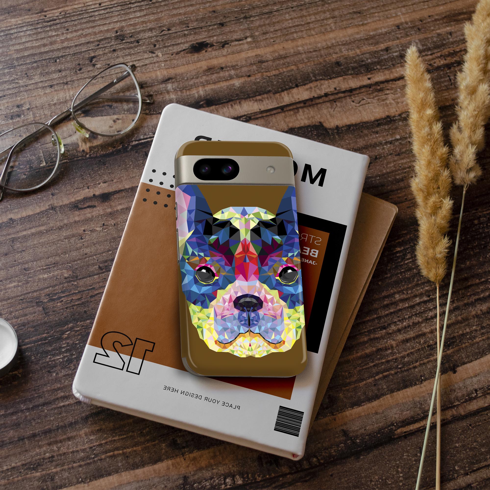 Pixel 8a 用 スキンシール pixel8a 全面スキンシール フル 背面 側面 ステッカー 保護シール 2枚入り 犬　カラフル　茶色　ブラウン　007392 3