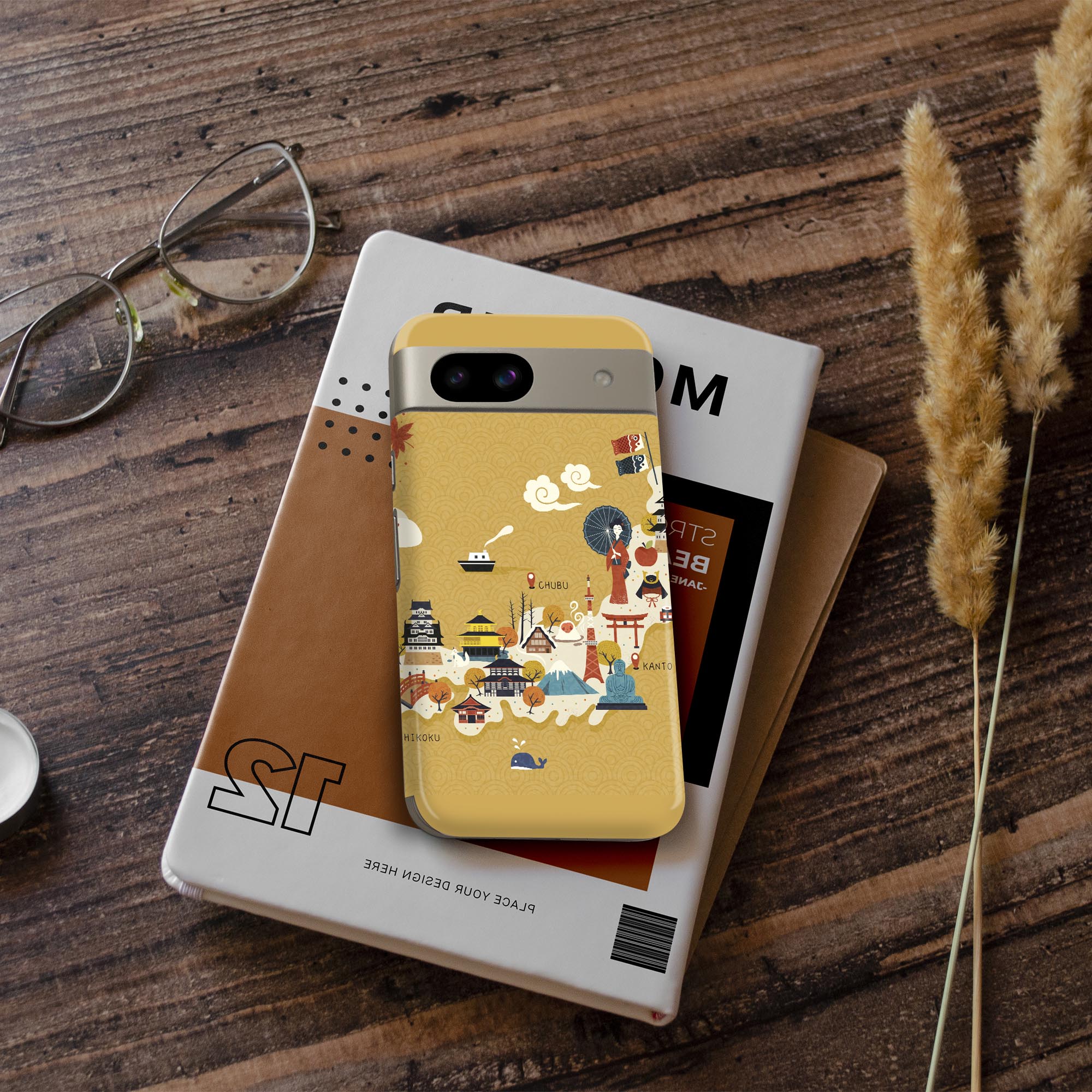 Pixel 8a 用 スキンシール pixel8a 全面スキンシール フル 背面 側面 ステッカー 保護シール 2枚入り 日本地図　旅　和　016039