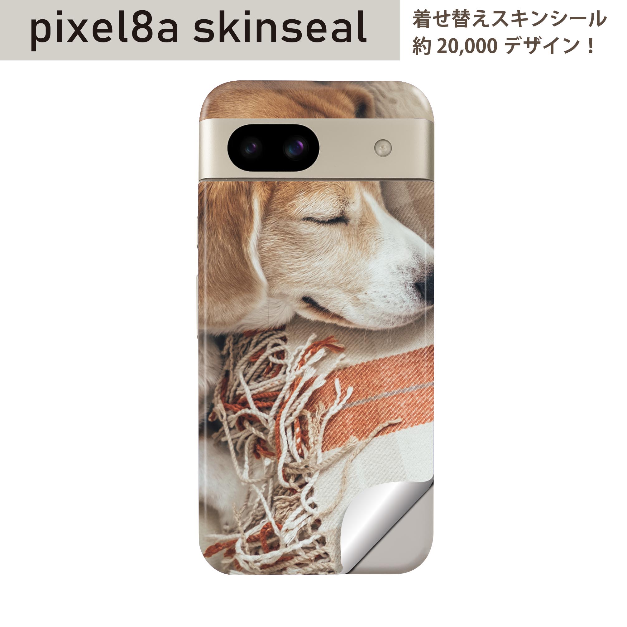 Pixel 8a 用 スキンシール pixel8a 全面スキンシール フル 背面 側面 ステッカー 保護シール 2枚入り 犬　昼寝　014838
