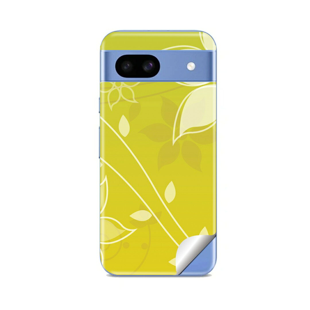 Google Pixel 8/8a/8 Pro 対応 スキンシール きせかえ 背面 保護 カバー ステッカー スマホ おしゃれ 貼るだけ 同柄2枚入り igsticker 花　　緑 001870