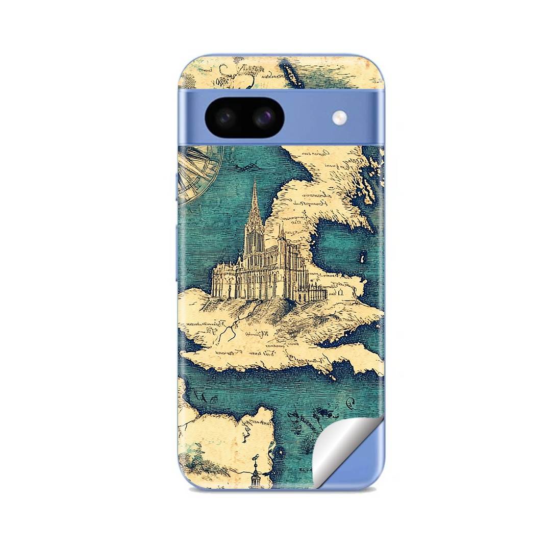 Google Pixel 8/8a/8 Pro 対応 スキンシール きせかえ 背面 保護 カバー ステッカー スマホ おしゃれ 貼るだけ 同柄2枚入り igsticker 古地図 アイランド 037778