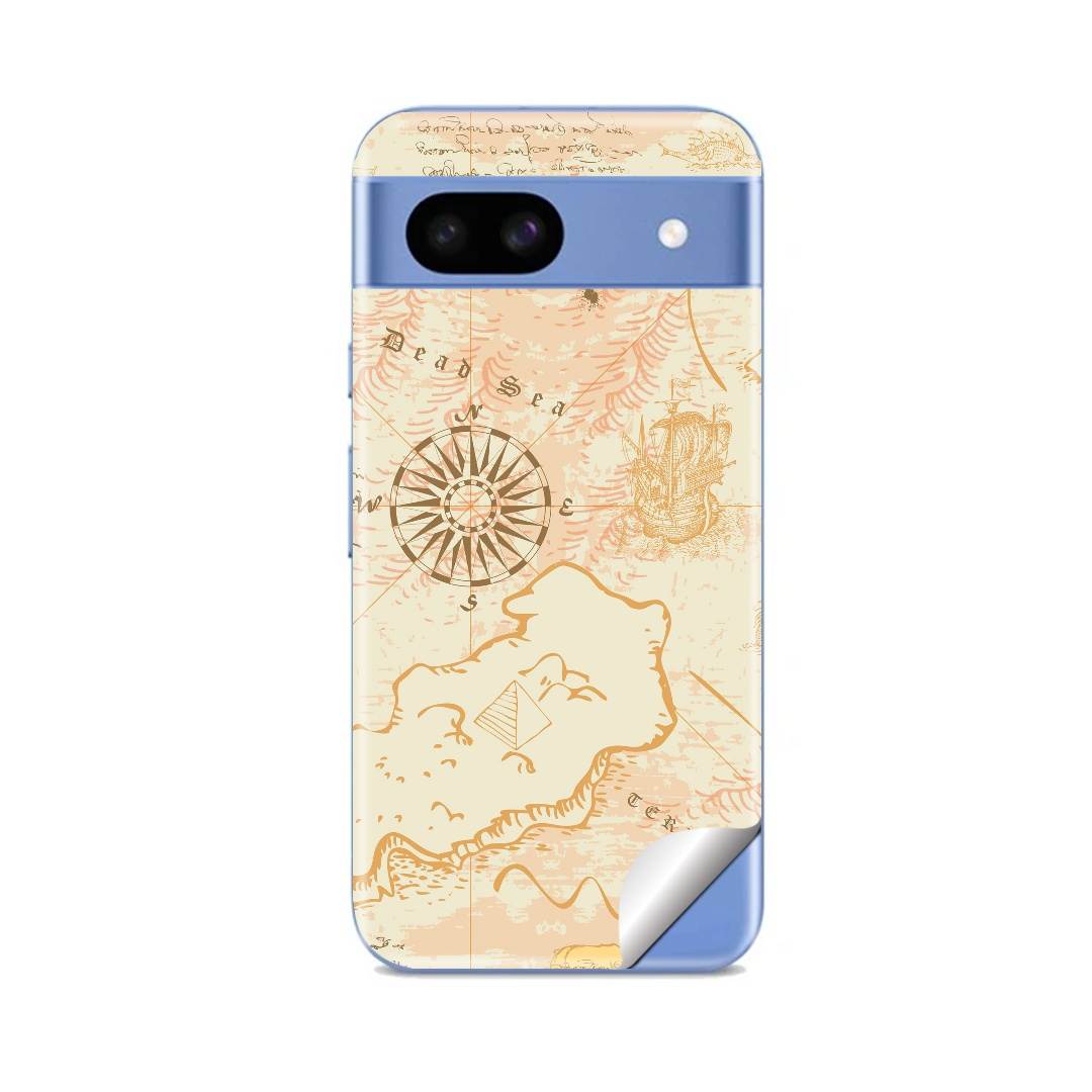 Google Pixel 8/8a/8 Pro 対応 スキンシール きせかえ 背面 保護 カバー ステッカー スマホ おしゃれ 貼るだけ 同柄2枚入り igsticker 古地図 航海図 037779