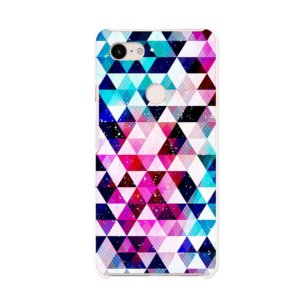 Pixel 3XL Google pixel3xl グーグル ピクセル3XL simfree SIMフリー スマホ カバー ケース スマホケース スマホカバー PC ハードケース 012419 ピンク　青　三角