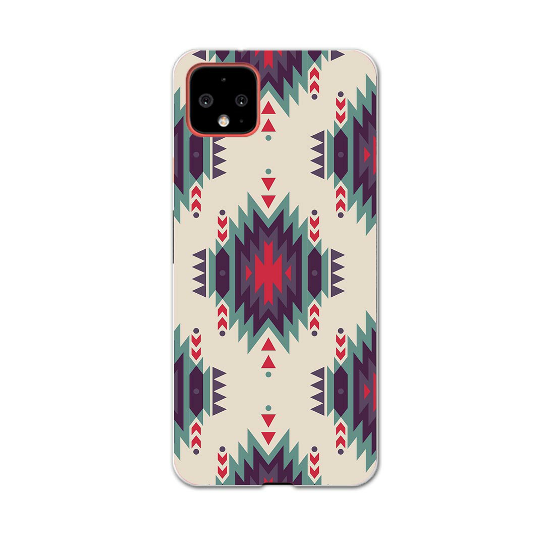 Pixel4XL Google グーグル ピクセル4xl pixel4xl simfree simフリー スマホ カバー 全機種対応 あり ケース スマホケース スマホカバー TPU ソフトケース 010731 ネイティブ柄　緑　赤