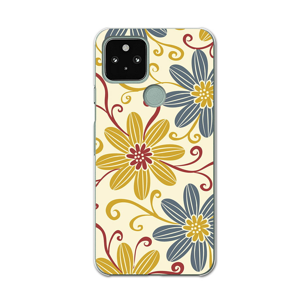 Google Pixel 5 専用ケース ハードケース softbank ソフトバンク igcase スマホカバー カバー ケース 000674 フラワー 花　黄色(2.0)