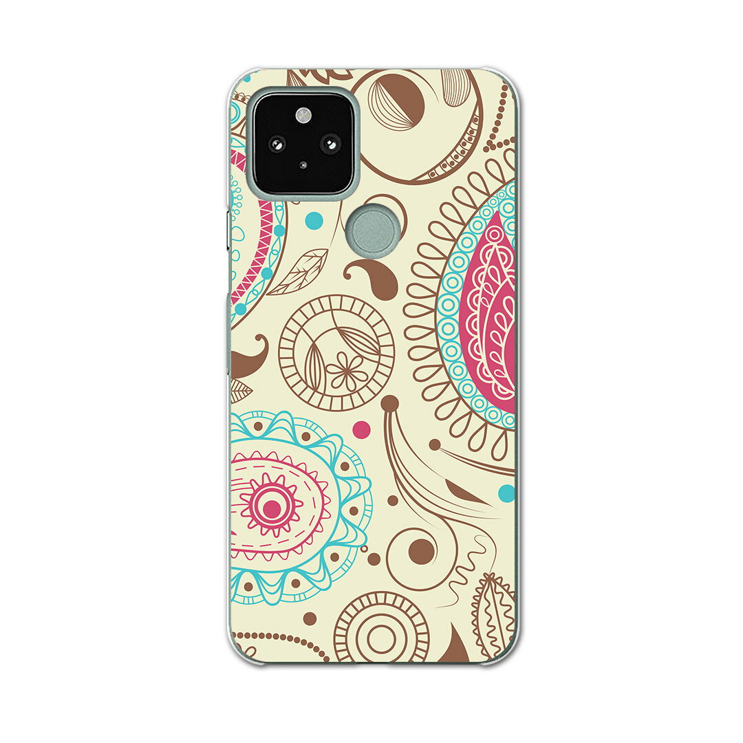 Rakuten - Google Pixel 5 専用ケース ハードケース softbank ソフトバンク igcase スマホカバー カバー ケース 005086 フラワー ペイズリー　イラスト　ブラウン