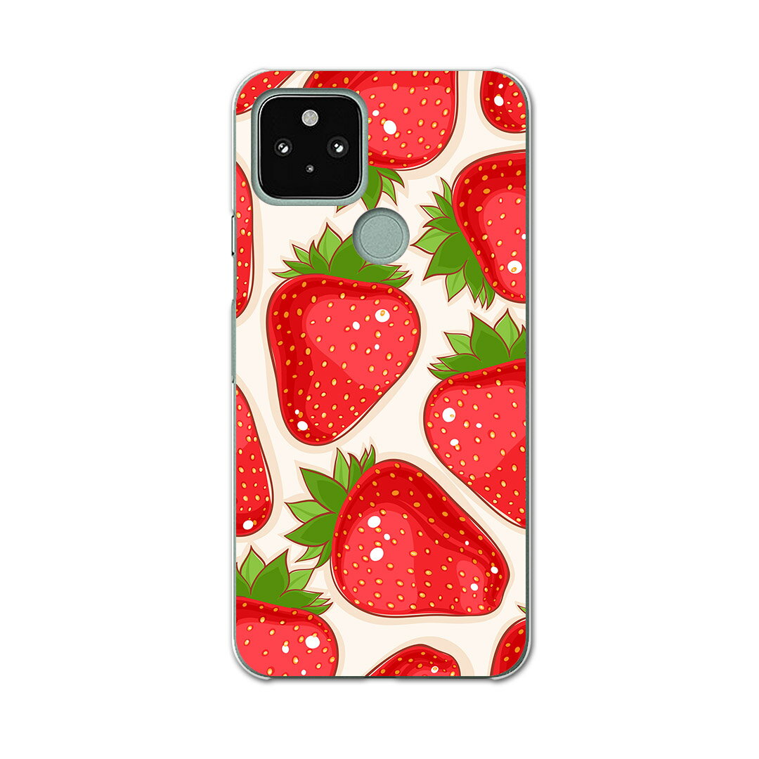 Google Pixel 5 専用ケース ハードケース softbank ソフトバンク igcase スマホカバー カバー ケース 006119 その他 イチゴ 苺 イラスト 模様