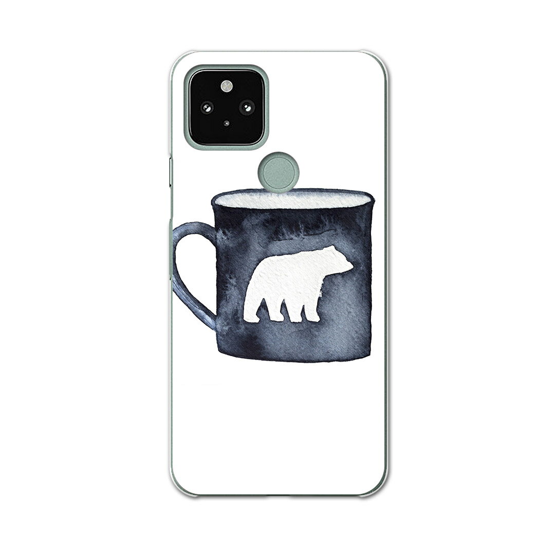 Google Pixel 5 専用ケース ハードケース softbank ソフトバンク igcase スマホカバー カバー ケース 015509 くま シロクマ コップ マグカップ 手書き 絵