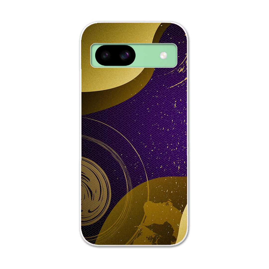 Pixel 8a 用ハード ケース ピクセル8a pixel8a 対応 ケース カバー ハードケース 000045 和柄　金色　紫