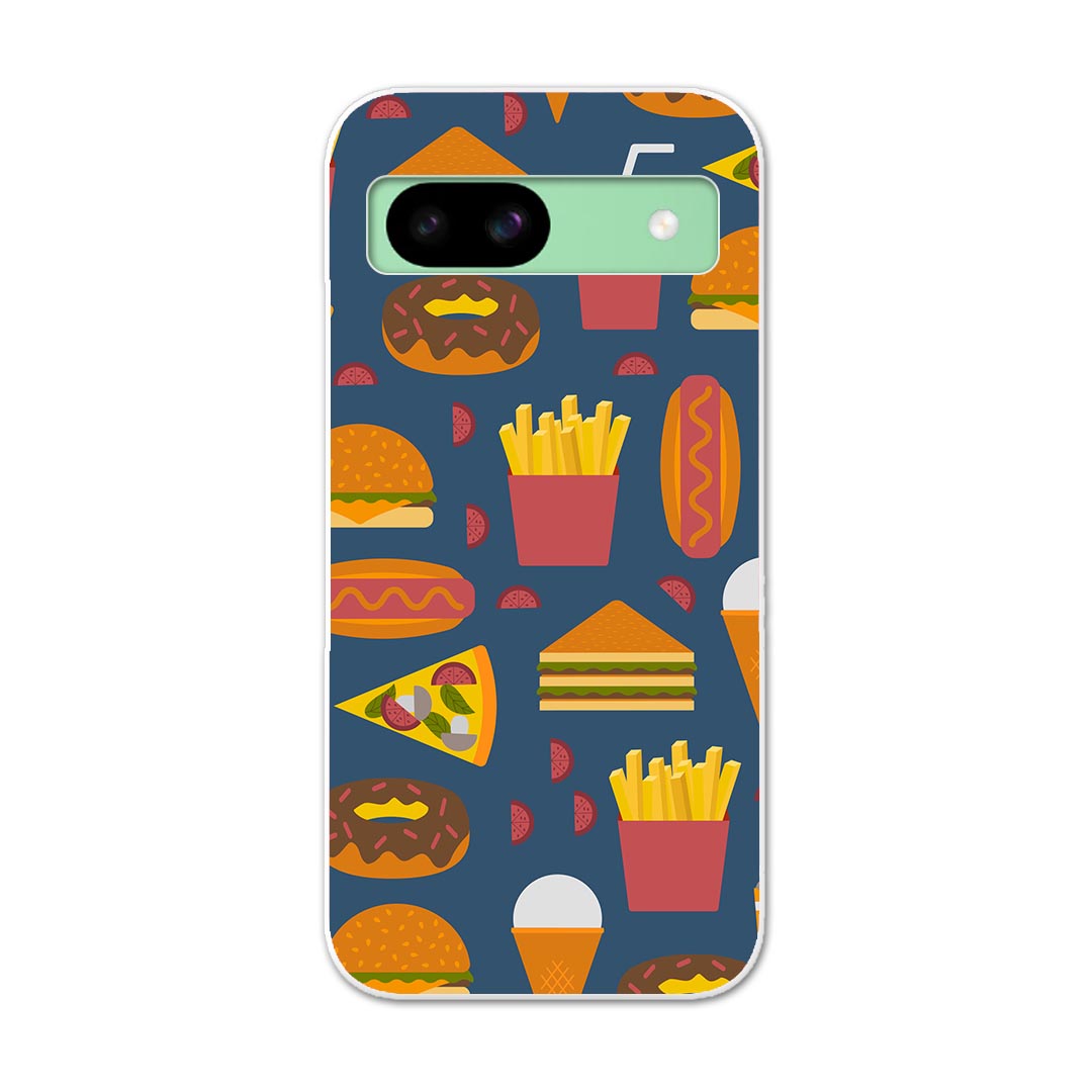 Pixel 8a 用ハード ケース ピクセル8a pixel8a 対応 ケース カバー ハードケース 010585 食べ物　ポテト　ドーナツ
