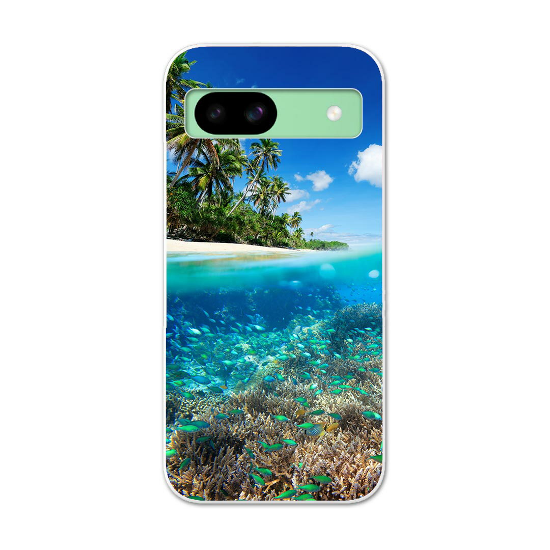 Pixel 8a 用ハード ケース ピクセル8a pixel8a 対応 ケース カバー ハードケース 010843 海　砂浜　写真(2.0)