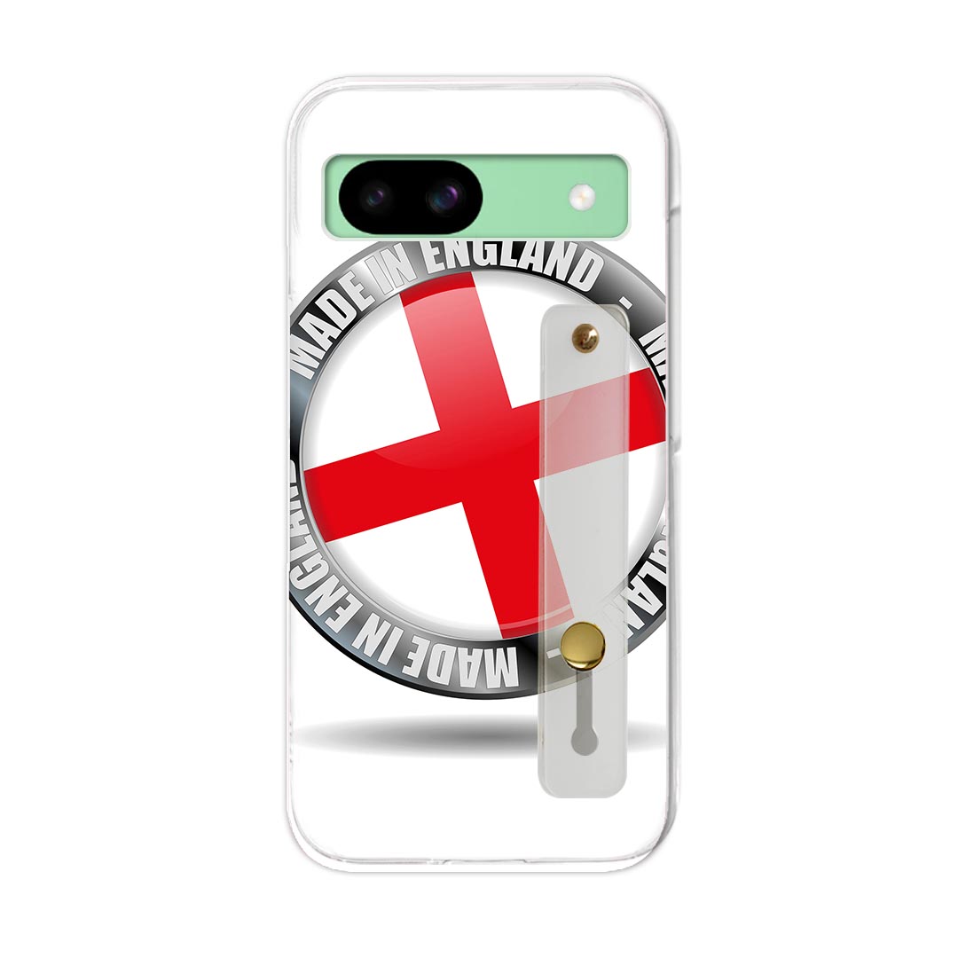 【送料無料】Pixel 8a 用 ハードケース スマホ ベルト付 スマホバンド 落下防止 シリコン スタンド機能付 リング スリム 背面 片手持ち カバー 携帯リング フィンガーリング 角度調整 000928 イングランド　国旗