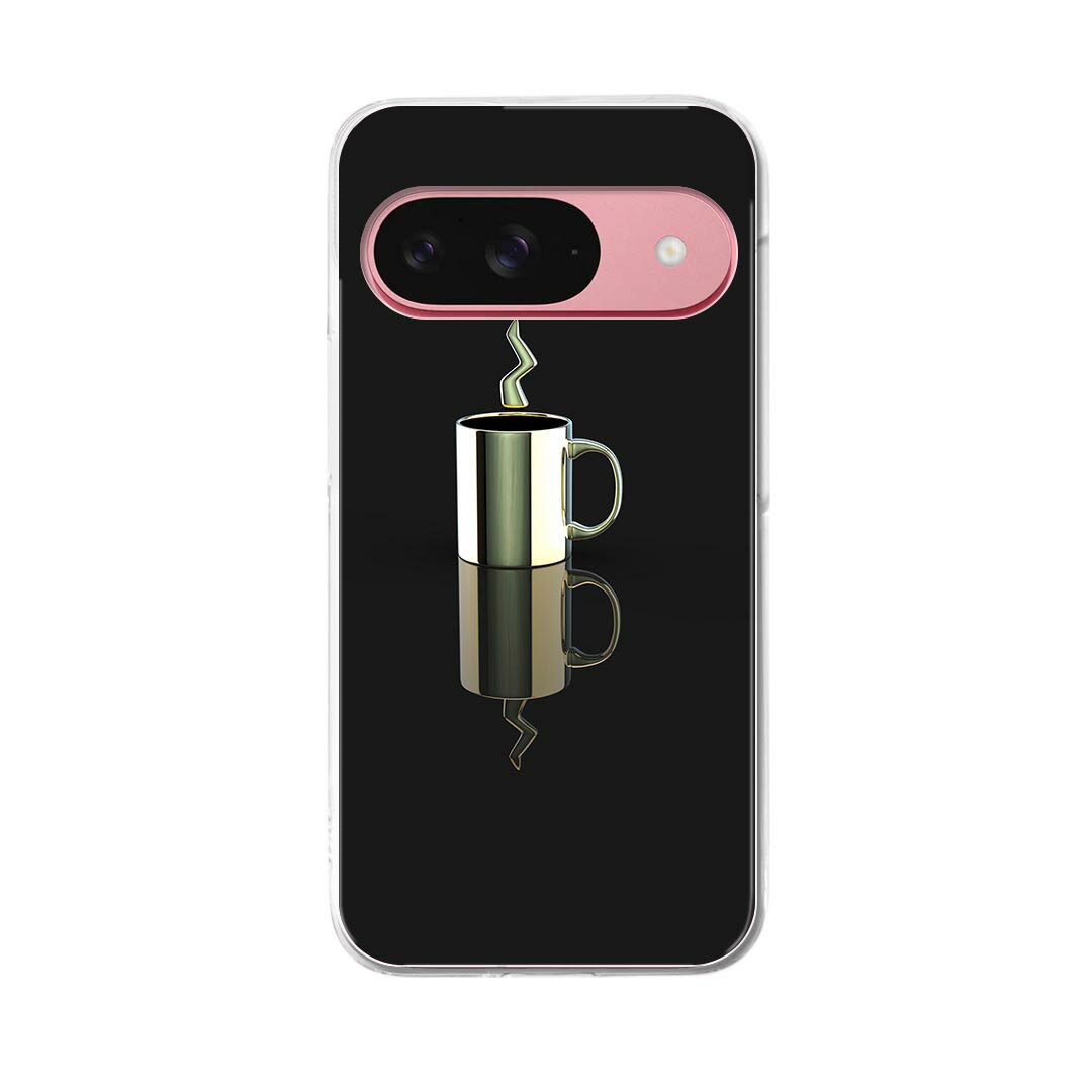 Google Pixel 9 / Pixel 9 pro 共通対応 6.3インチ ハードケース pixel9 pixel9pro 対応 ケース カバー 023143 コーヒー　カップ　イラスト