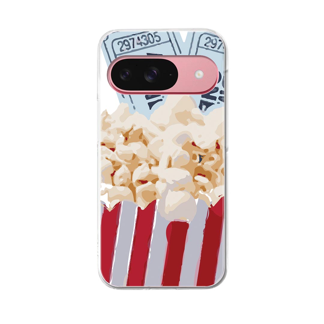Mobile Phone - Google Pixel 9 / Pixel 9 pro 共通対応 6.3インチ ハードケース pixel9 pixel9pro 対応 ケース カバー 026232 ポップコーン　お菓子
