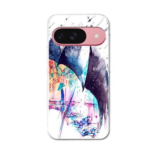 Google Pixel 9 / Pixel 9 pro 共通対応 6.3インチ ハードケース pixel9 pixel9pro 対応 ケース カバー 014179 傘 風景 イラスト Google Pixel 9 / Pixel 9 pro 共通対応 6.3インチ ハードケース pixel9 pixel9pro 対応 ケース カバー 014179 傘 風景 イラスト
