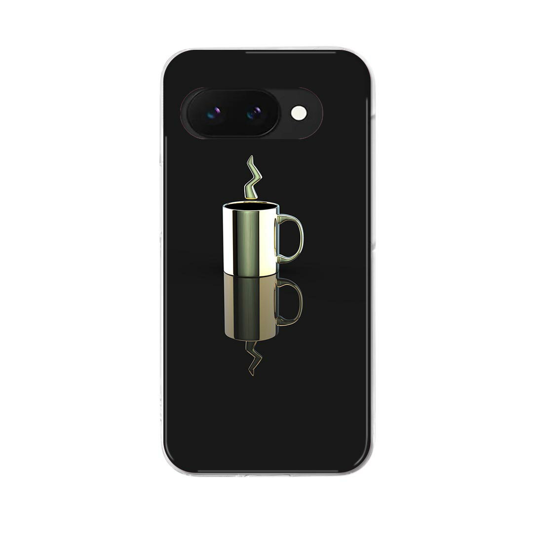 Google Pixel 9a 用 ケース 6.3インチ ハードケース pixel 9a 対応 ケース カバー 023143 コーヒー　カップ　イラスト