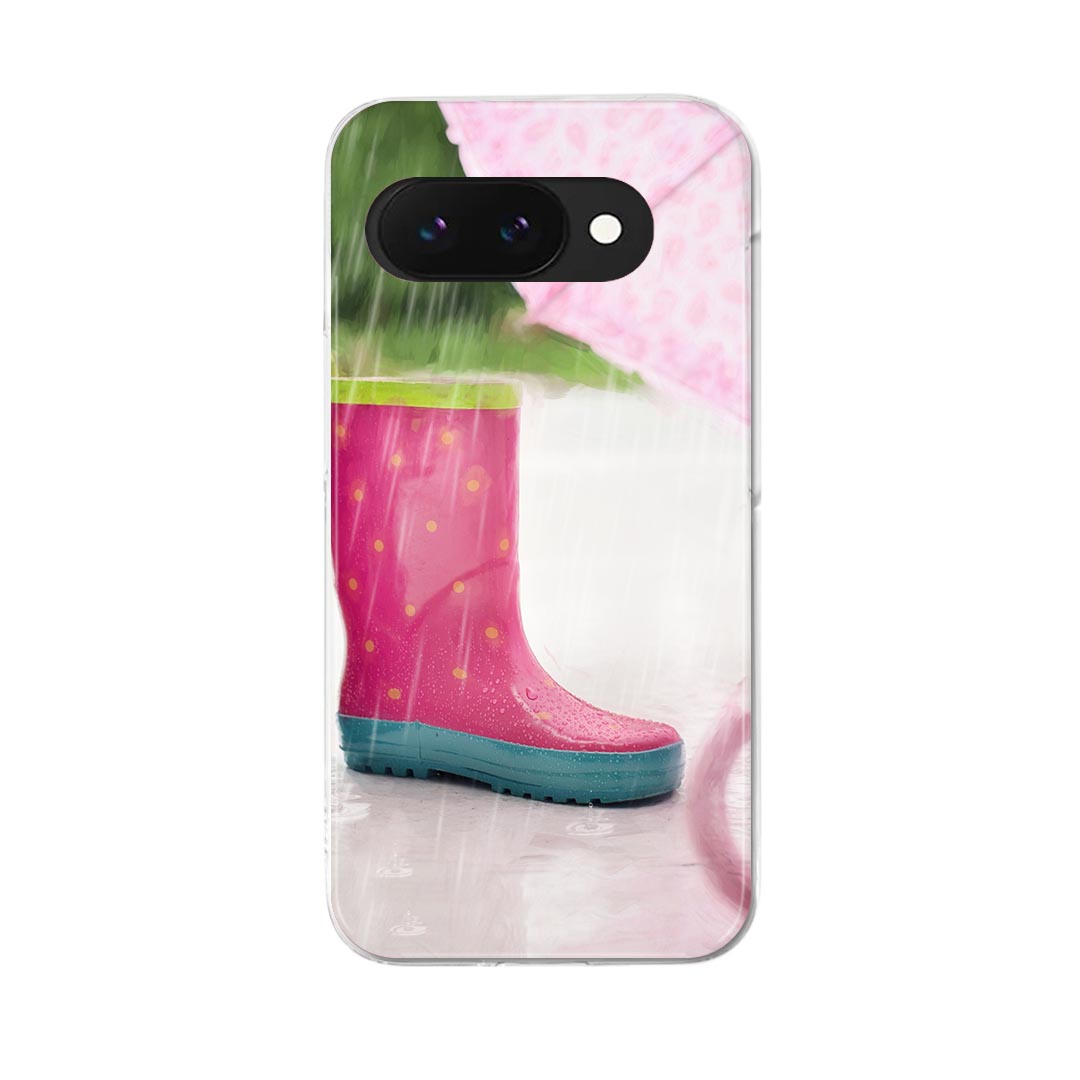 Google Pixel 9a 用 ケース 6.3インチ ハードケース pixel 9a 対応 ケース カバー 025794 雨 レインブーツ 長靴