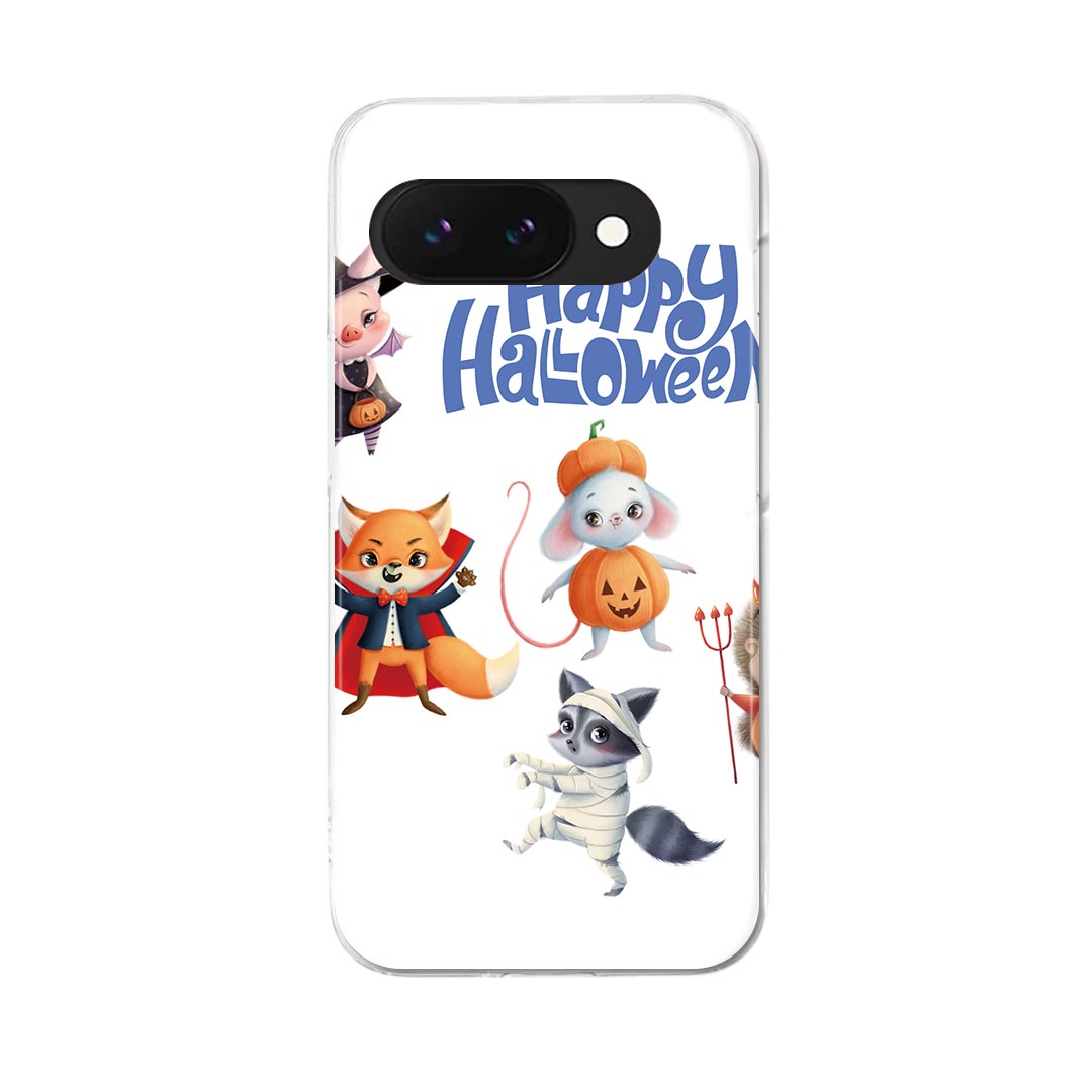 Google Pixel 9a 用 ケース 6.3インチ ハードケース pixel 9a 対応 ケース カバー 026142 動物　かわいい　Halloween(2.0)
