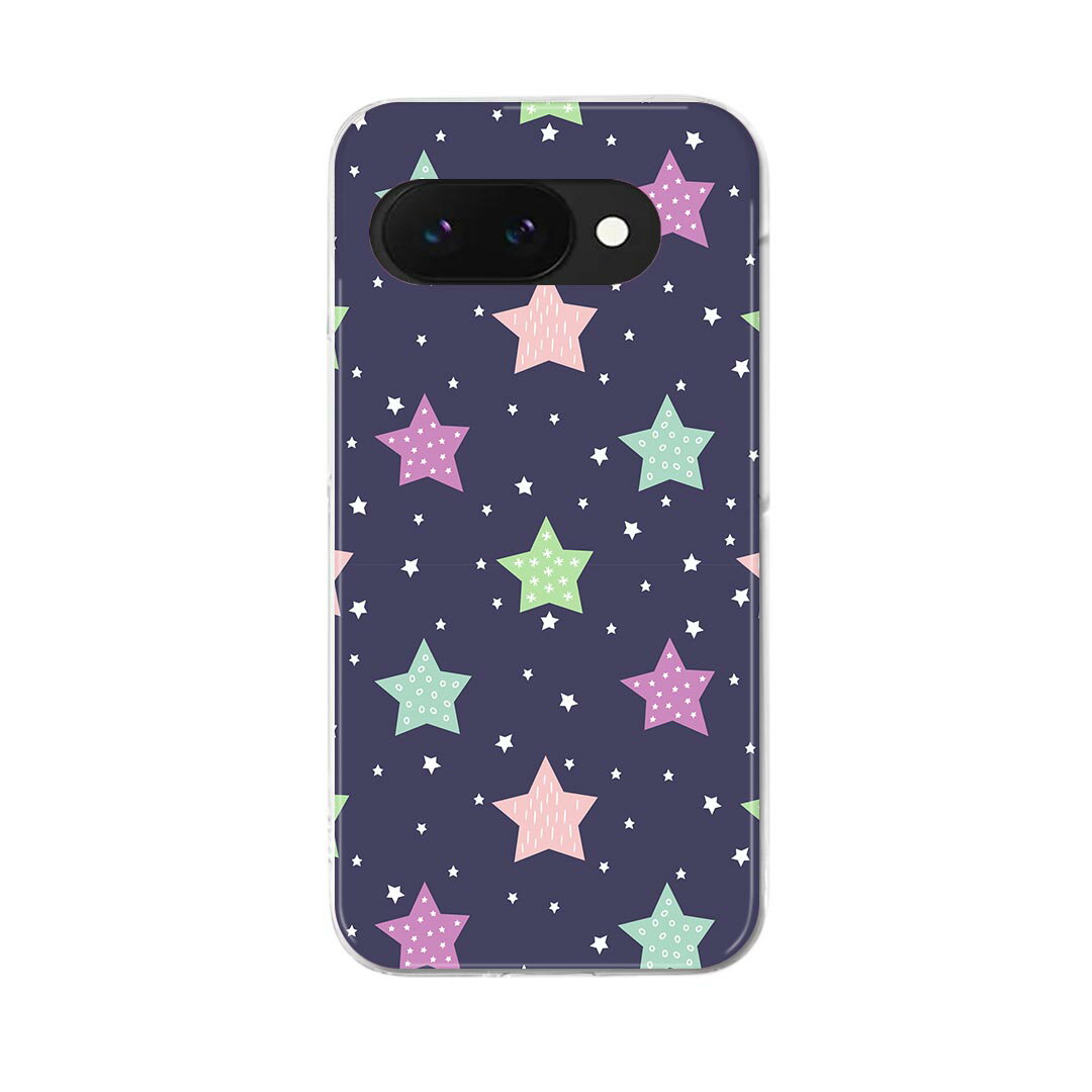 乐天商城 - Google Pixel 9a 用 ケース 6.3インチ ハードケース pixel 9a 対応 ケース カバー 010245 星　カラフル　紺