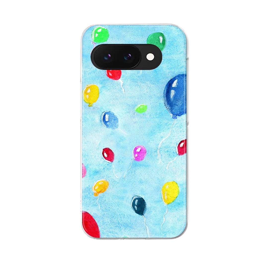Google Pixel 9a 用 ケース 6.3インチ ハードケース pixel 9a 対応 ケース カバー 011285 風船　カラフル　水彩(2.0)