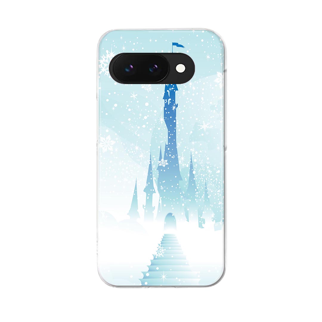Google Pixel 9a 用 ケース 6.3インチ ハードケース pixel 9a 対応 ケース カバー 011289 お城　雪　結晶